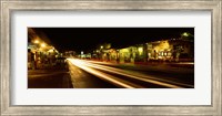 Streaks of lights on the road in a city at night, Lahaina, Maui, Hawaii, USA Fine Art Print