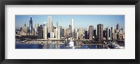 Skyscrapers in a city, Navy Pier, Chicago Harbor, Chicago, Cook County, Illinois, USA 2011 Fine Art Print