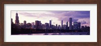 Buildings at the Waterfront, Lake Michigan, Chicago (purple) Fine Art Print