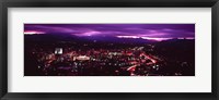 Aerial view of a city lit up at night, Asheville, Buncombe County, North Carolina, USA 2011 Fine Art Print