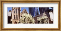 Trees in front of a building, Charlotte, Mecklenburg County, North Carolina, USA Fine Art Print