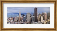 Skyscrapers in the city with the Oakland Bay Bridge in the background, San Francisco, California, USA 2011 Fine Art Print
