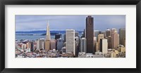 Skyscrapers in the city with the Oakland Bay Bridge in the background, San Francisco, California, USA 2011 Fine Art Print