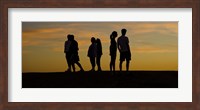 Silhouette of people on a hill, Baldwin Hills Scenic Overlook, Los Angeles County, California, USA Fine Art Print