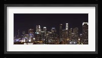 Buildings lit up at night, Los Angeles, California, USA 2011 Fine Art Print