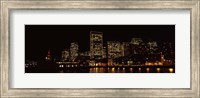 Buildings at the waterfront lit up at night, San Francisco Fine Art Print