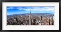 Aerial view of New York City with empire state building, New York State Fine Art Print