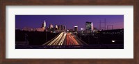 Light streaks of vehicles on highway at dusk, Philadelphia, Pennsylvania, USA Fine Art Print