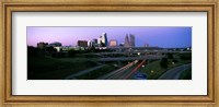 Highway interchange and skyline at sunset, Kansas City, Missouri, USA Fine Art Print