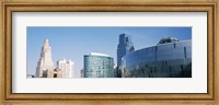 Low angle view of downtown skyline, Sprint Center, Kansas City, Missouri, USA Fine Art Print