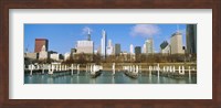 Columbia Yacht Club with buildings in the background, Chicago, Cook County, Illinois, USA Fine Art Print