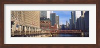 Building at the waterfront, Merchandise Mart, Chicago River, Chicago, Cook County, Illinois, USA Fine Art Print