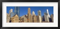 Low angle view of city skyline, Michigan Avenue, Chicago, Cook County, Illinois, USA Fine Art Print