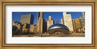 Cloud Gate sculpture with buildings in the background, Millennium Park, Chicago, Cook County, Illinois, USA Fine Art Print