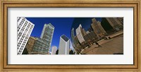Reflection of buildings on Cloud Gate sculpture, Millennium Park, Chicago, Cook County, Illinois, USA Fine Art Print
