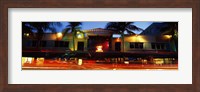 Traffic in front of a building at dusk, Art Deco District, South Beach, Miami Beach, Miami-Dade County, Florida, USA Fine Art Print