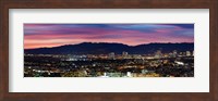 High angle view of a city at dusk, Culver City, Santa Monica Mountains, West Los Angeles, Westwood, California, USA Fine Art Print