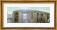 Train entering into station platform, Chicago, Cook County, Illinois, USA Fine Art Print