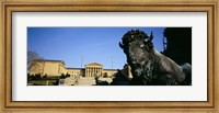Sculpture of a buffalo with a museum in the background, Philadelphia Museum Of Art, Philadelphia, Pennsylvania, USA Fine Art Print