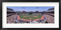 Spectators watching a baseball match, Dodgers vs. Yankees, Dodger Stadium, City of Los Angeles, California, USA Fine Art Print