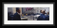 Two people walking, New York Stock Exchange, Wall Street, Times Square, Manhattan, New York City, New York State, USA Fine Art Print