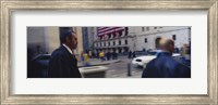 Two people walking, New York Stock Exchange, Wall Street, Times Square, Manhattan, New York City, New York State, USA Fine Art Print