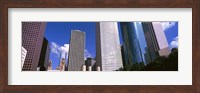 Low angle view of buildings, Wedge Tower, Continental Airlines Tower, ExxonMobil Building, Chevron Building, Houston, Texas, USA Fine Art Print