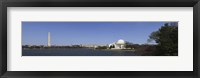 Cherry blossom buds at Tidal Basin, Jefferson Memorial, Washington Monument, National Mall, Washington DC, USA Fine Art Print