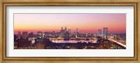 Arial View Of The City At Twilight, Philadelphia, Pennsylvania, USA Fine Art Print