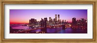 USA, New York City, Brooklyn Bridge, twilight Fine Art Print