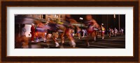 Blurred Motion Of Marathon Runners, Houston, Texas, USA Fine Art Print