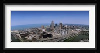 Aerial view of buildings in a city, Cleveland, Cuyahoga County, Ohio, USA Fine Art Print