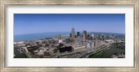 Aerial view of buildings in a city, Cleveland, Cuyahoga County, Ohio, USA Fine Art Print