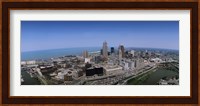 Aerial view of buildings in a city, Cleveland, Cuyahoga County, Ohio, USA Fine Art Print