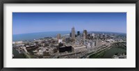 Aerial view of buildings in a city, Cleveland, Cuyahoga County, Ohio, USA Fine Art Print