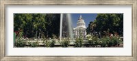 Fountain in a garden in front of a state capitol building, Sacramento, California, USA Fine Art Print
