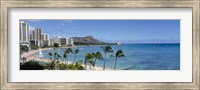 Buildings On The Beach, Waikiki Beach, Honolulu, Oahu, Hawaii, USA Fine Art Print