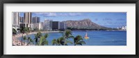 Waikiki Beach, Honolulu, Hawaii, USA Framed Print