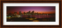 Buildings lit up at night, New Orleans, Louisiana, USA Fine Art Print