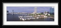 USA, Florida, Jacksonville, St. Johns River, High angle view of Marina Riverwalk Fine Art Print