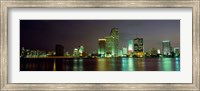 Miami Skyline at Night Fine Art Print