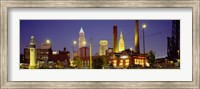 Buildings Lit Up At Night, Cleveland, Ohio Fine Art Print