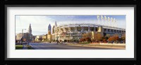 Low angle view of baseball stadium, Jacobs Field, Cleveland, Ohio, USA Fine Art Print