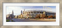 Low angle view of baseball stadium, Jacobs Field, Cleveland, Ohio, USA Fine Art Print