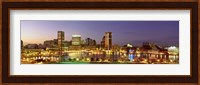 USA, Maryland, Baltimore, City at night viewed from Federal Hill Park Fine Art Print