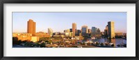 USA, Maryland, Baltimore, High angle view from Federal Hill Parkof Inner Harbor area and skyline Fine Art Print
