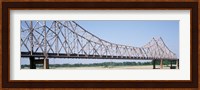 USA, Missouri, St. Louis, Martin Luther King Jr Memorial Bridge over Mississippi River Fine Art Print