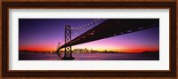 San Francisco Bay Bridge with Purple Night Sky Fine Art Print