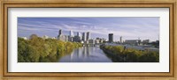 Reflection of buildings in water, Schuylkill River, Northwest Philadelphia, Philadelphia, Pennsylvania, USA Fine Art Print