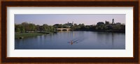 Boat in a river, Charles River, Boston & Cambridge, Massachusetts, USA Fine Art Print